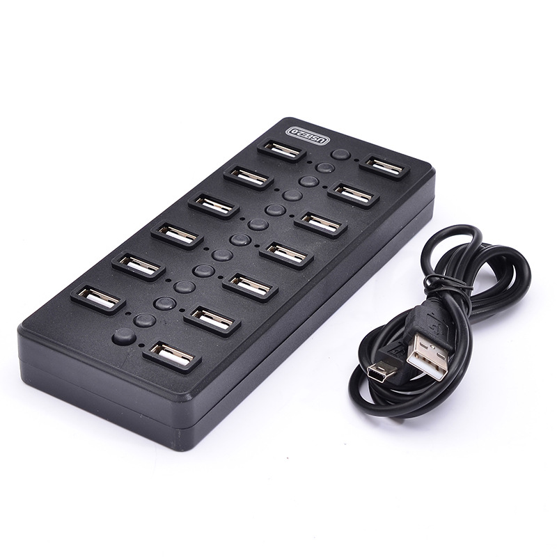 工廠直銷13口USB2.0集線器 帶獨(dú)立開關(guān)與拓展功能，支持Logo定制